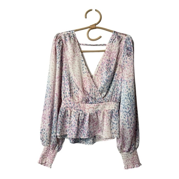 Express Floral Frenzy Pastel Smock Waist Ruffle Balloon Sleeve Mini Dress & Top - Picture 2 of 16